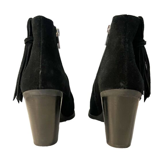 Jessica Simpson Suede Western Boho Fringed Tassel Ankle Boots Black Size 7.5 - Picture 5 of 8